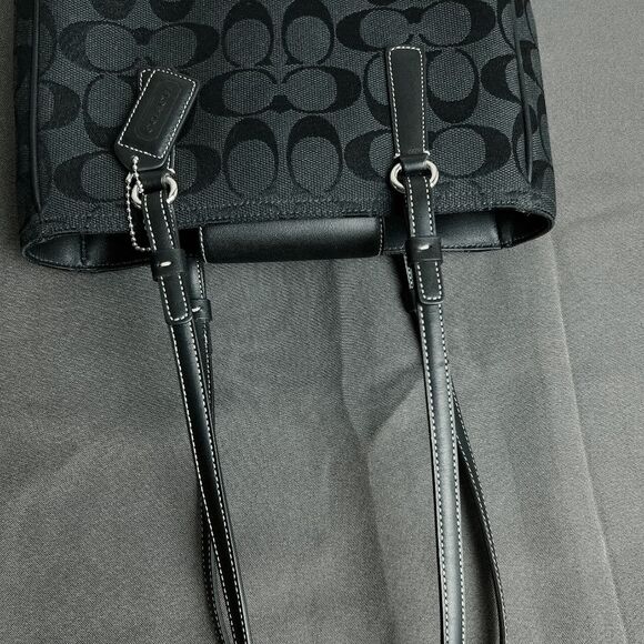 COACH Signature 6090 Black Jacquard Leather Lunch Tote Bag - Picture 11 of 11